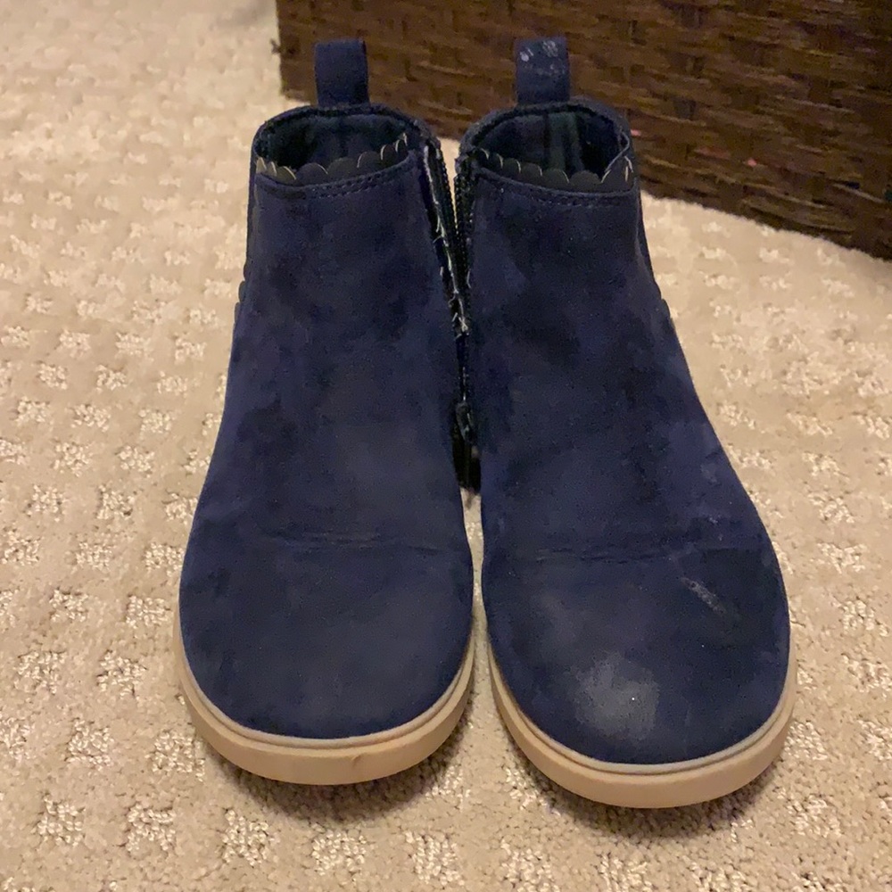 Navy blue glitter booties